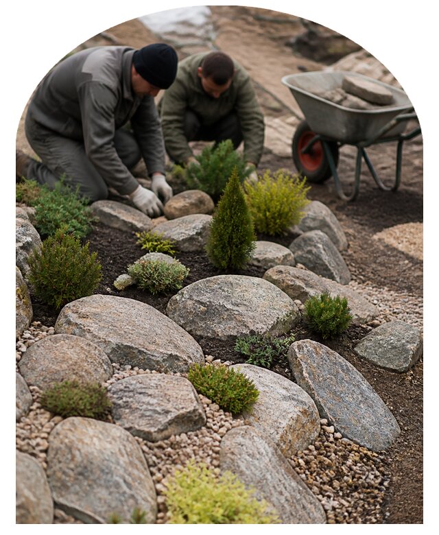 Профессиональное устройство рокария на участке в Балашихе
